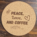 Peace, Love coasters