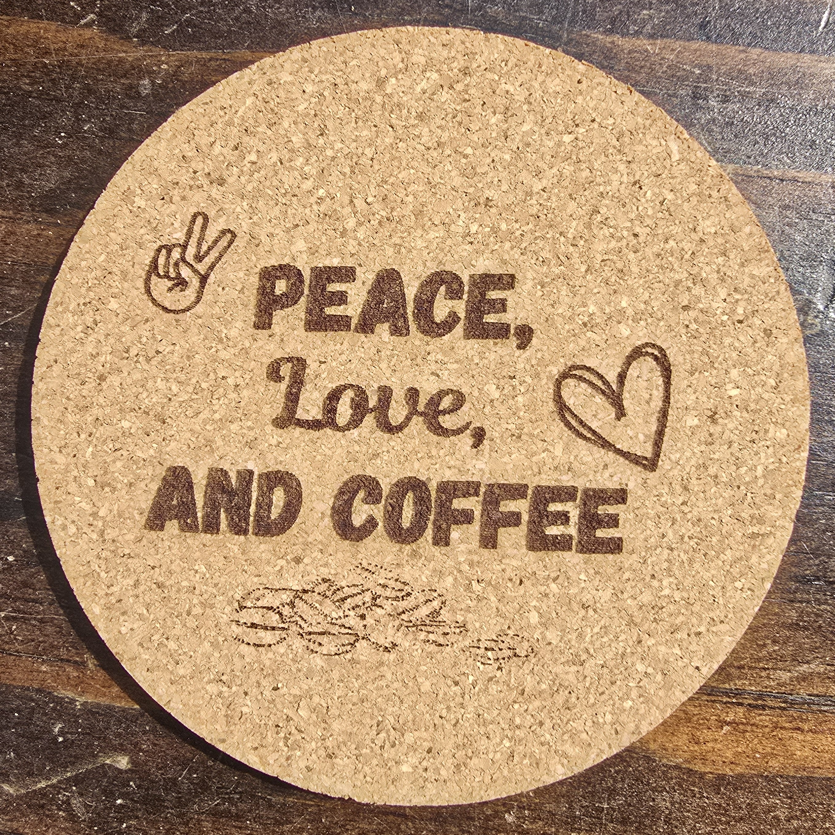 Peace, Love coasters