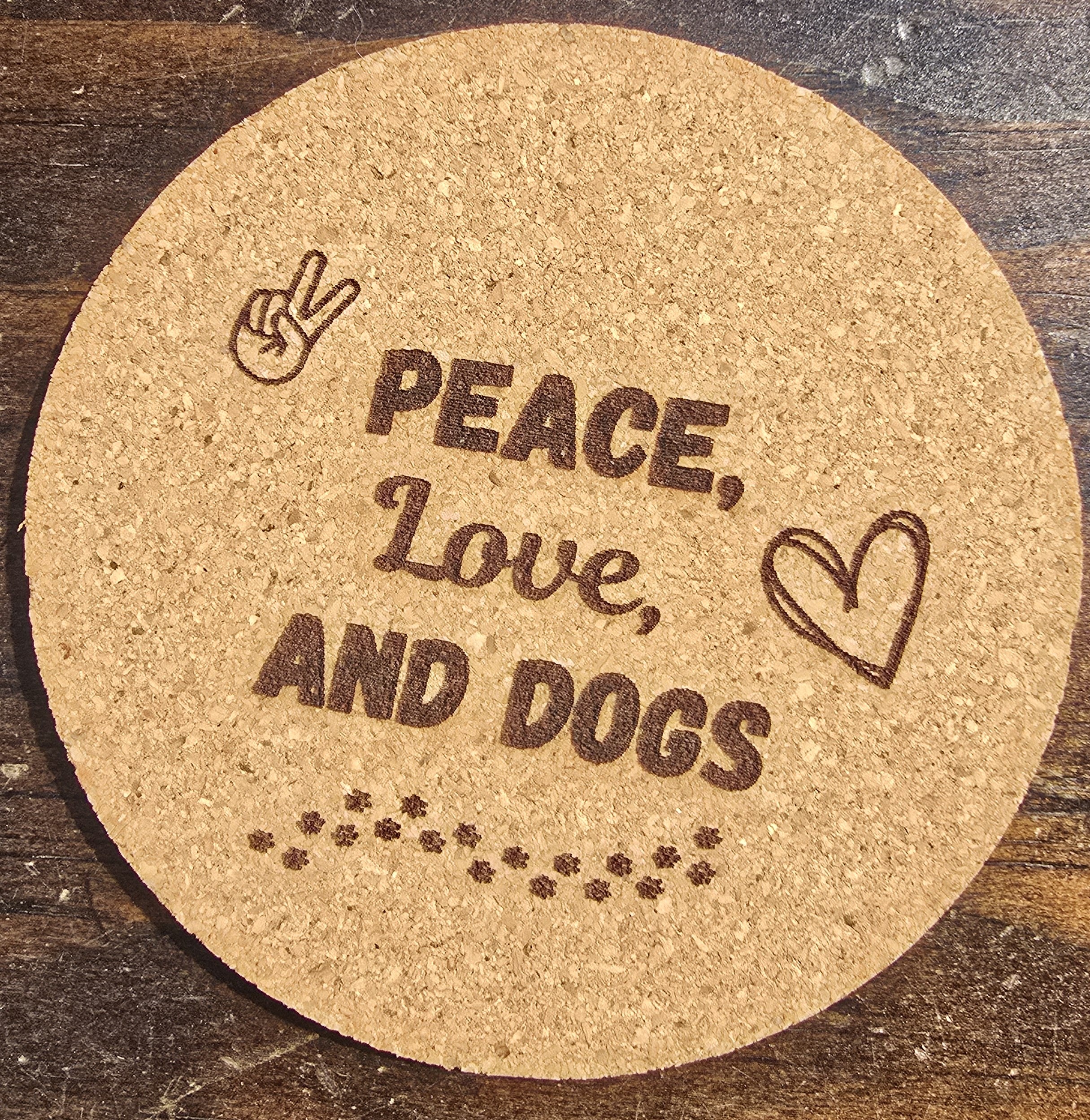 Peace, Love coasters