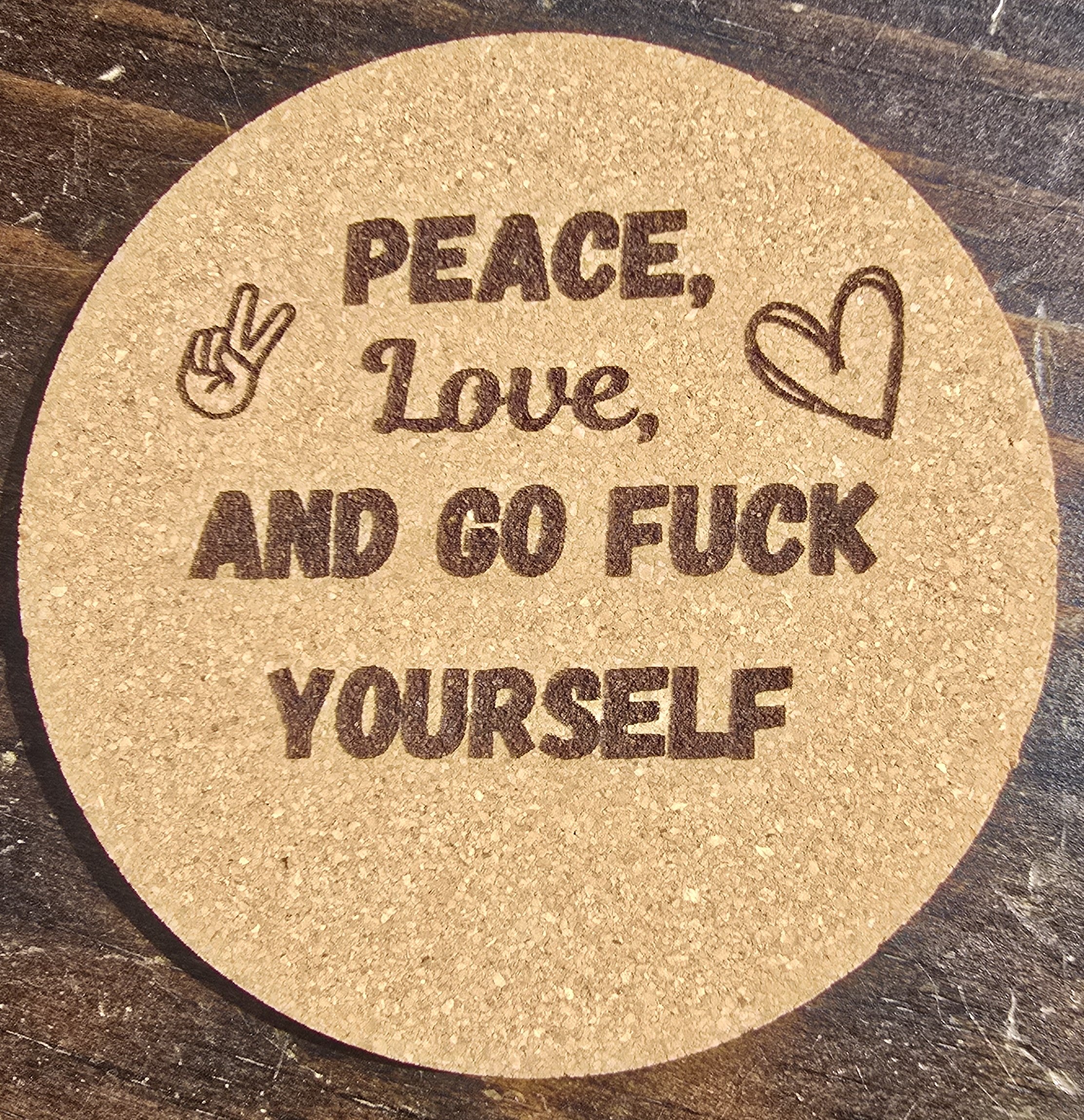 Peace, Love coasters