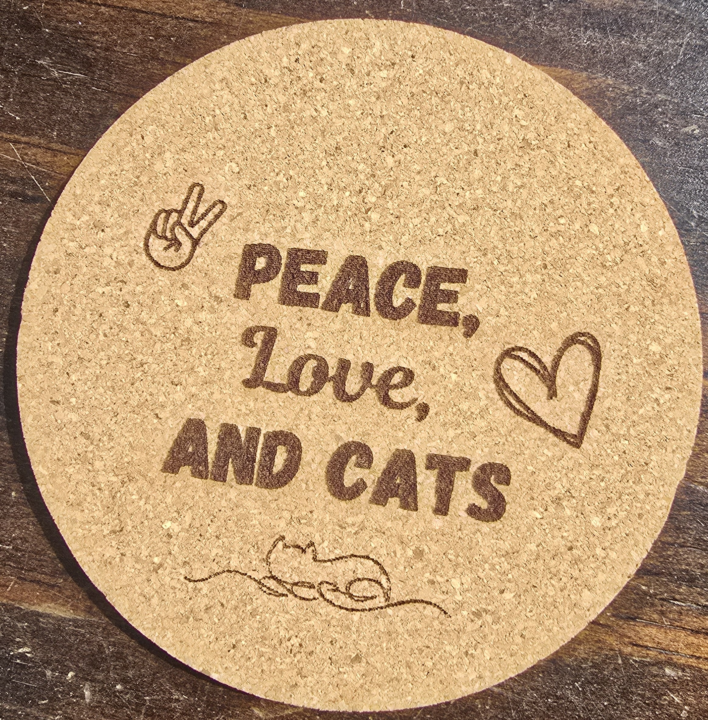 Peace, Love coasters