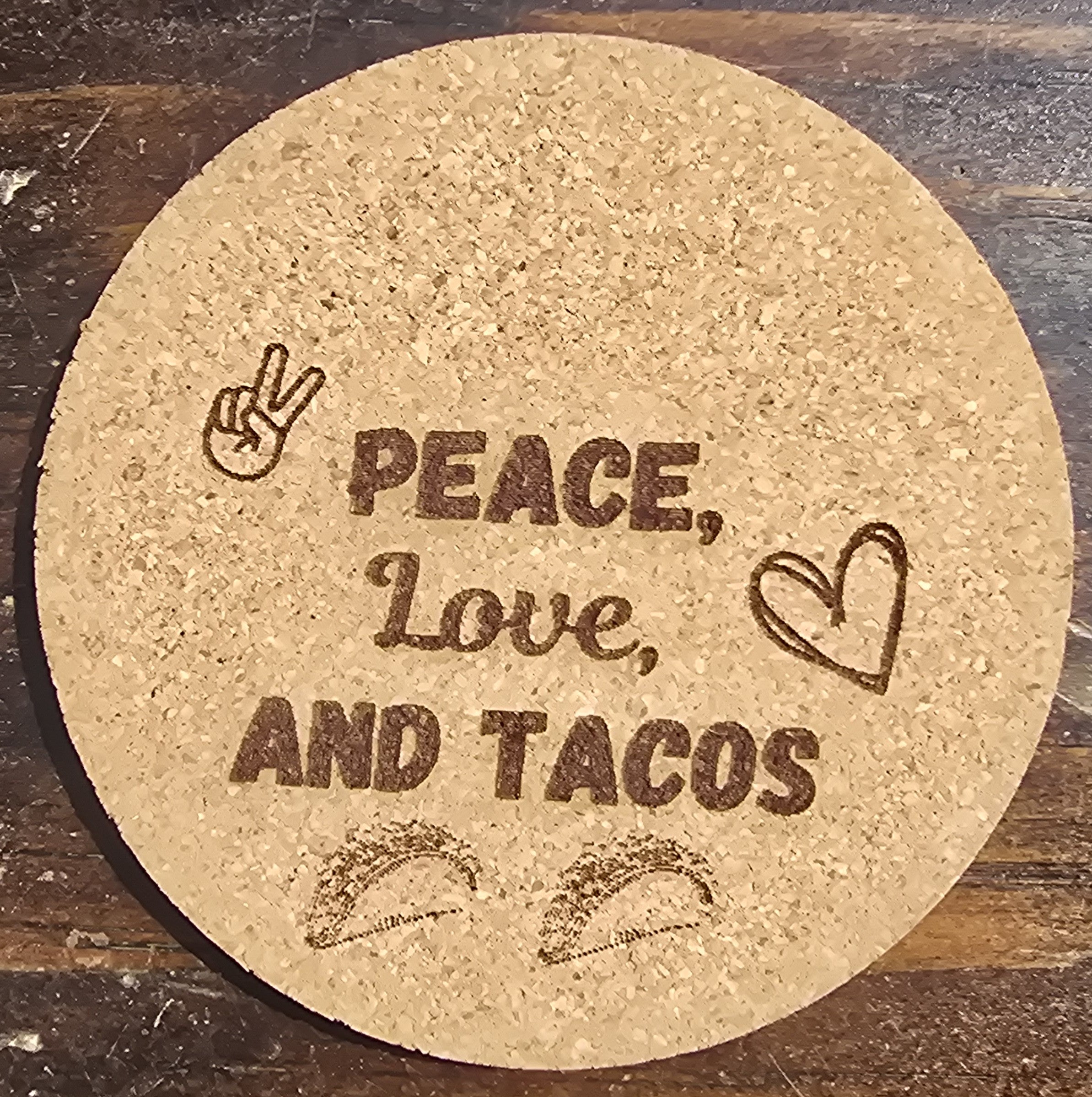 Peace, Love coasters